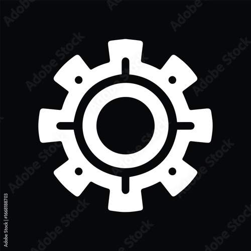 Single Gear Symbol for Business Control