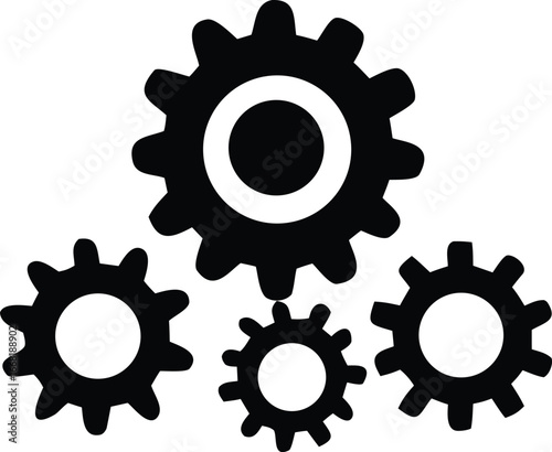 Interlocking gears symbolizing mechanical connection and teamwork for industrial and business concepts