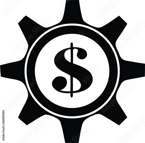Gearing up for financial success a cogwheel dollar sign symbolizing business growth and prosperity