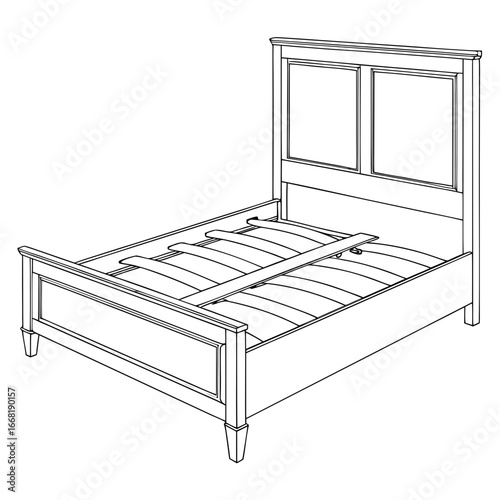 Illustration of a bed, a comfortable and stylish piece of furniture for a restful nights sleep