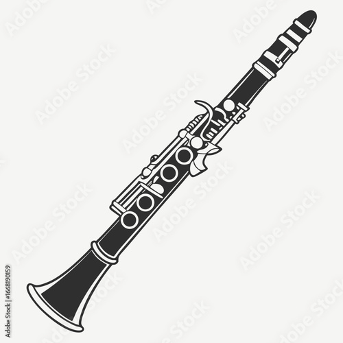 Illustration of a clarinet, a woodwind musical instrument, , perfect for musicrelated designs
