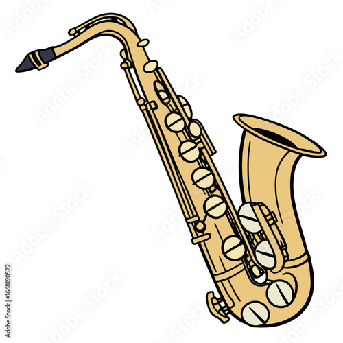 Illustration of a saxophone, perfect for adding a touch of musical flair to any design project