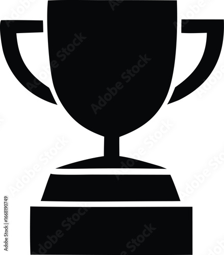 Classic trophy icon symbol recognizing achievement and victory for sports competitions award ceremonies and success