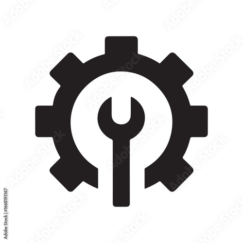 Single Gear Symbol for Business Control