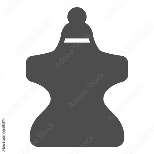 Plastic mannequin for clothes solid icon, sewing theme concept. Vector graphics. Mannequin of body figure sign on white background, glyph style icon for mobile or web design.