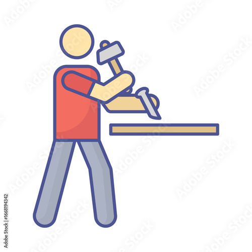 Carpenter Vector Icon which can easily modify or edit