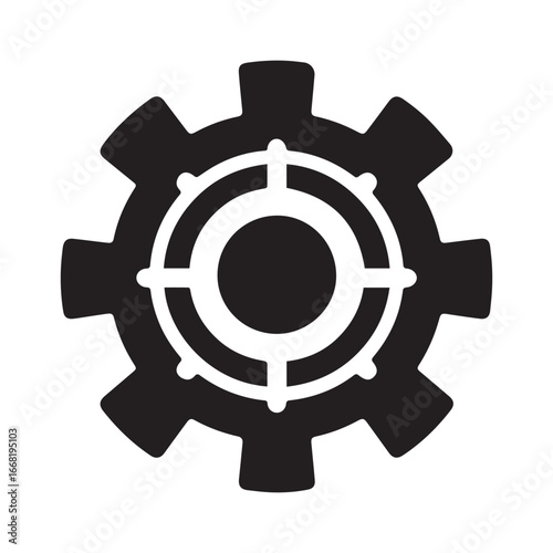 Single Gear Symbol for Business Control