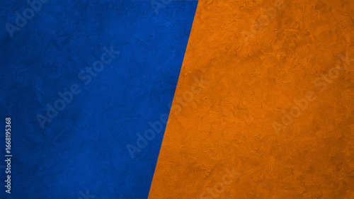 A modern, two-tone textured background with a diagonal split. One side features a bold blue concrete surface, while the other displays a vibrant orange-brown tone, creating a striking contrast.