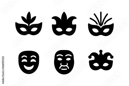 Silhouette mask collection: theatrical and carnival designs