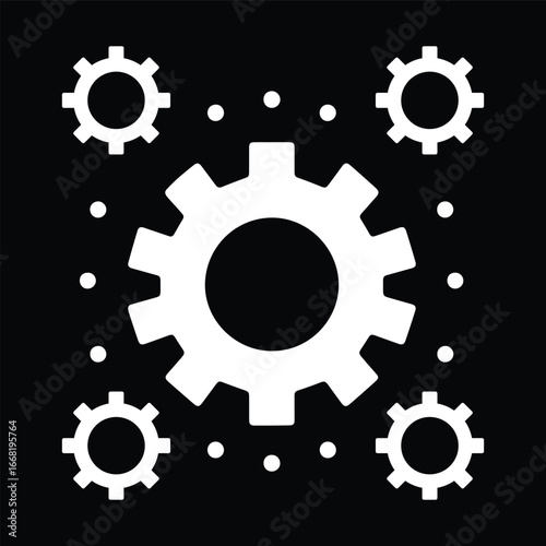 Single Gear Symbol for Business Control
