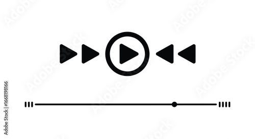 Media player controls with play button and navigation arrows