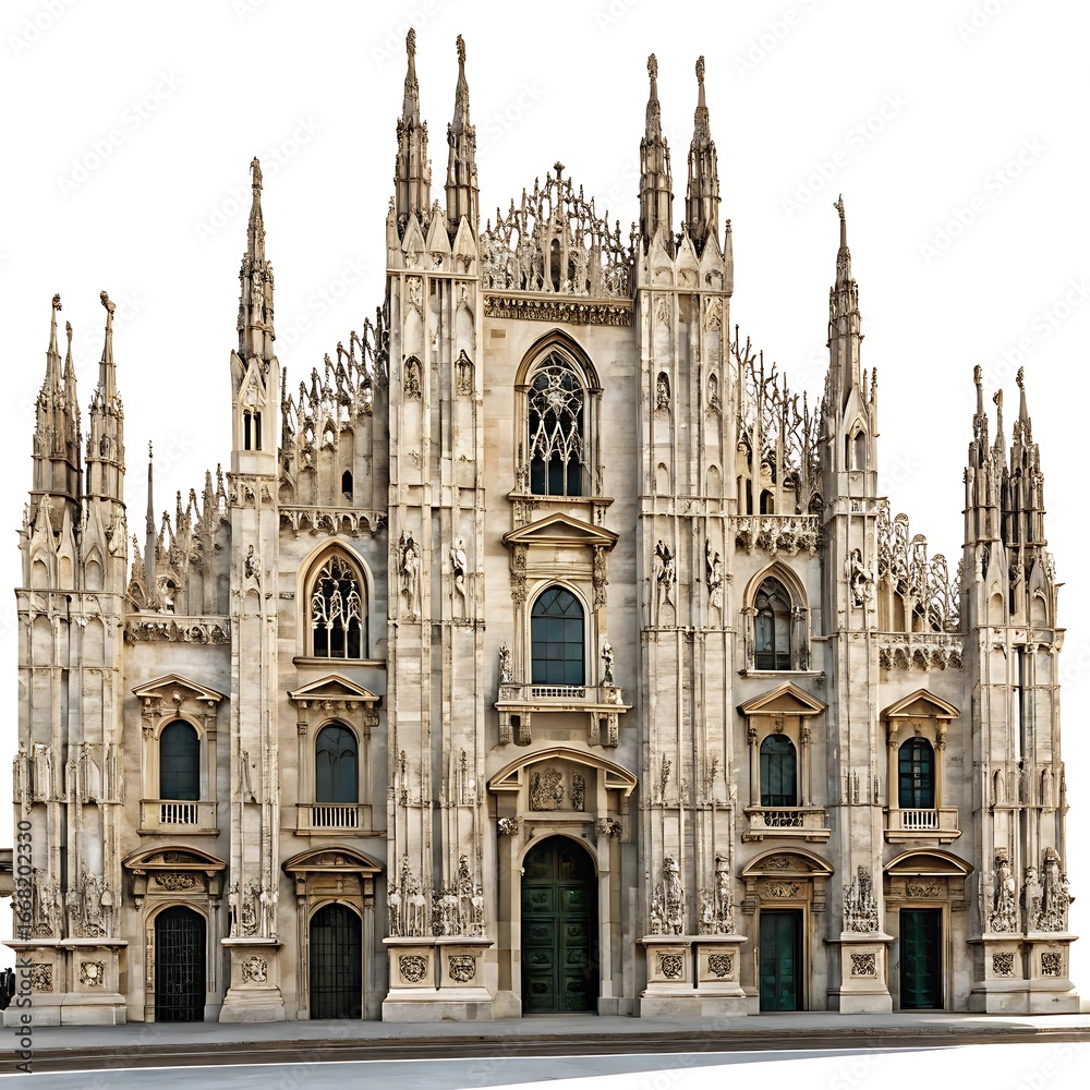 Fototapeta premium Milan cathedral isolated on white background
