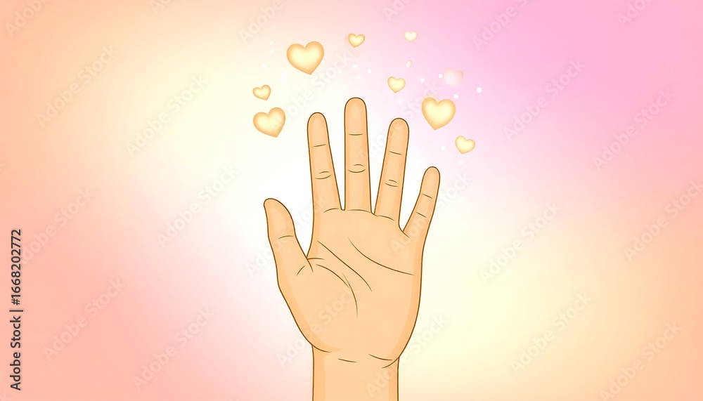 Fototapeta premium Hand with hearts