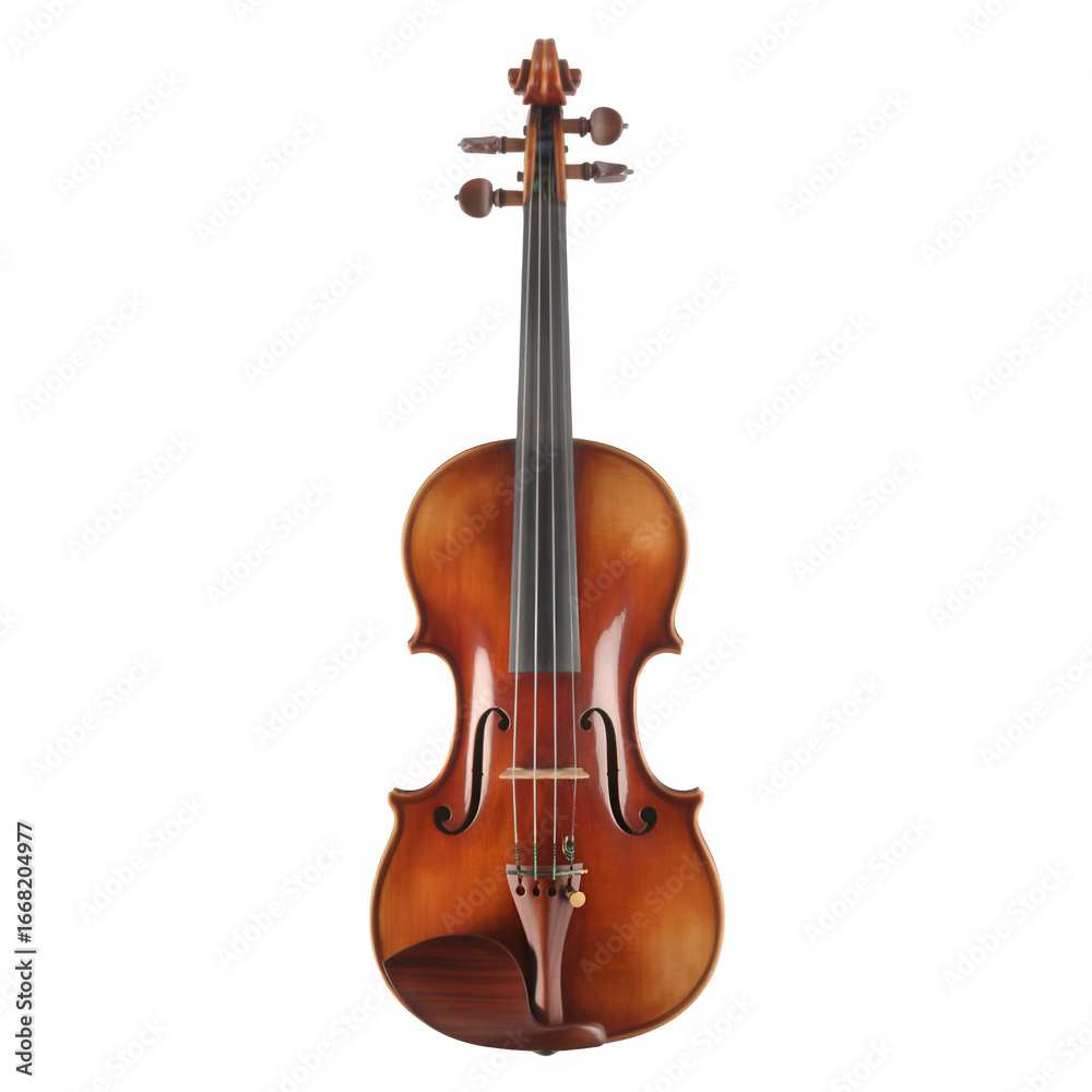 Fototapeta premium Classic Wooden Violin Isolated on Transparent Background