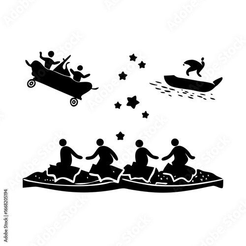 vector illustration of a cartoon boat