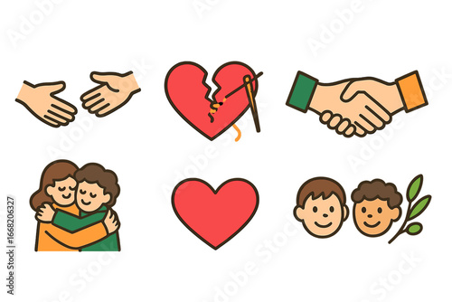 Healing Bonds Illustration. Flat vector mini-illustrations Rebuilding relationships after betrayal in colors