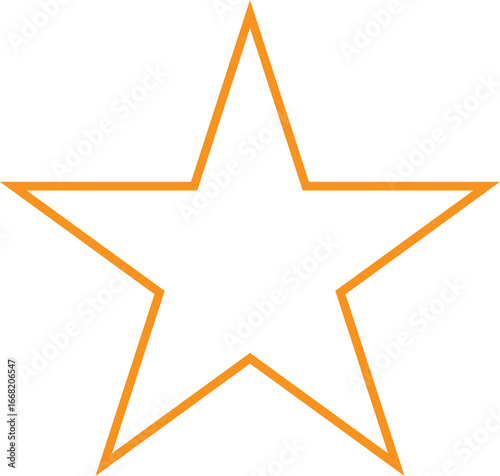 vector illustration of a yellow star icon line art on a white background 