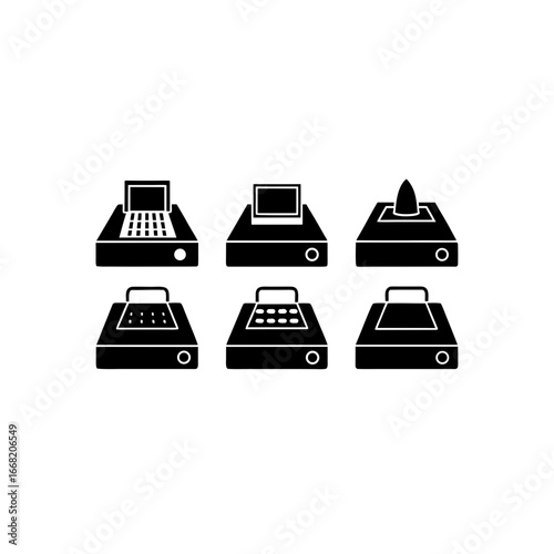 6 different pcr thermal cycler silhouette vector i