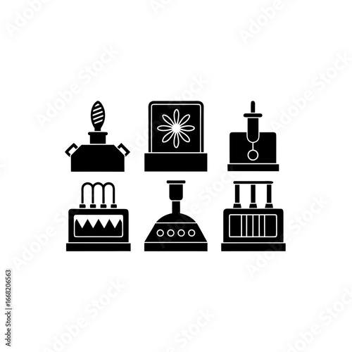 6 different pcr thermal cycler silhouette vector i