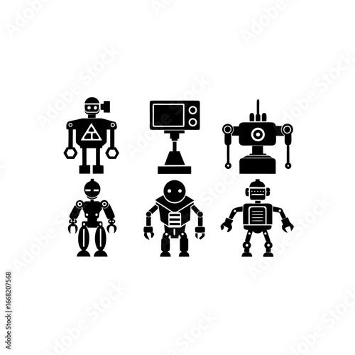 6 different robotic imaging system silhouette vect