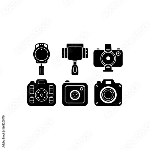 6 different thermal imaging device silhouette vect