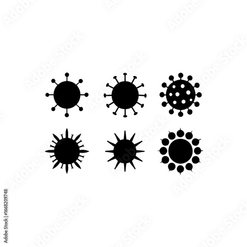 6 different viral replication blocker silhouette v