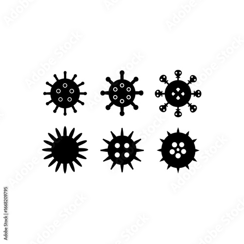 6 different viral vector control console silhouett