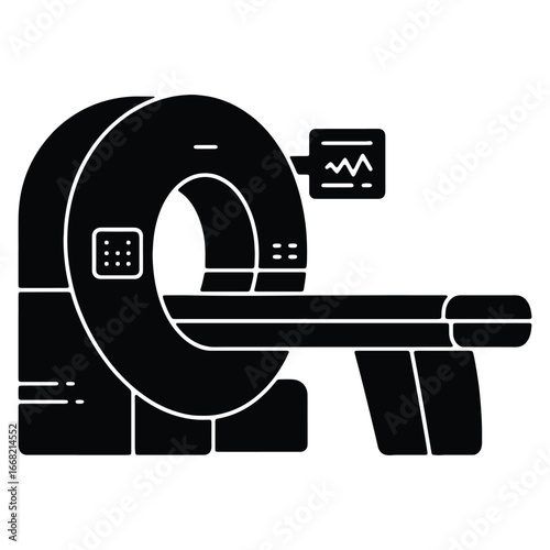 Medical CT Scan Machine Illustration for Healthcare Diagnosis and Advanced Imaging Technology in Clinics and Hospitals for Patients