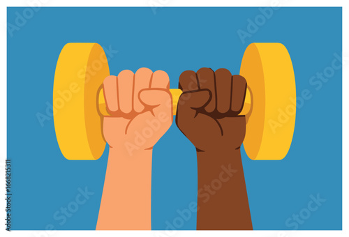Fitness vector: empowered grip and strength concept for ultimate workout motivation