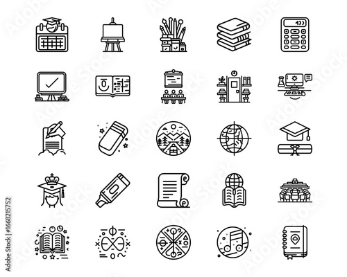 Education Line Vector Icons