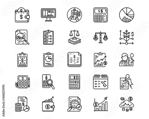 Accounting Line Vector Icons