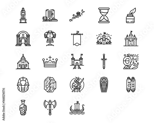 History Line Vector Icons