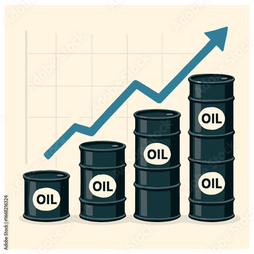 Rising oil profits: financial growth and economic trends in energy market - vector illustration