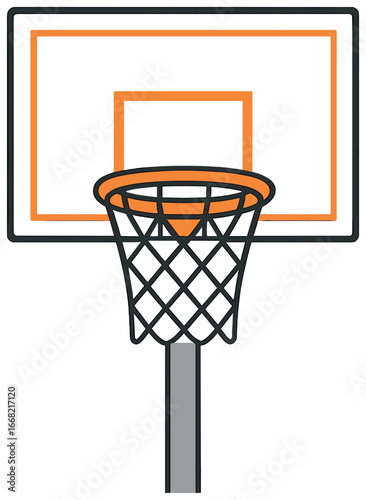 Basketball hoop illustration vector: simple backboard design for sports concepts