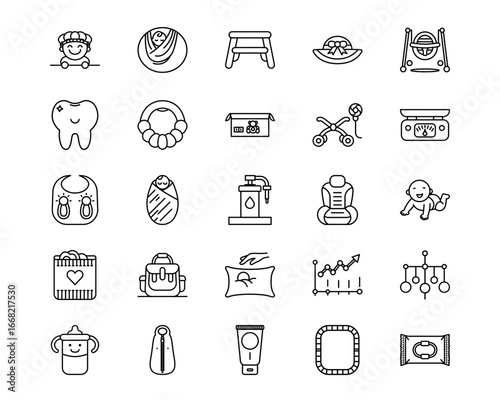 Baby Line Vector Icons