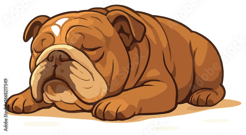 Tranquil bulldog bliss vector | cute sleeping dog illustration for relaxation and calmness