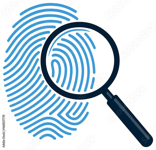 Fingerprint investigation vector: digital analysis, security, forensic examination, identification