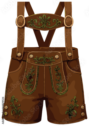 Traditional bavarian lederhosen vector: iconic german festival attire for oktoberfest celebrations