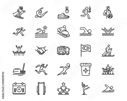 Olympics Line Vector Icons