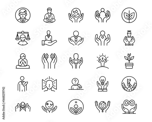 Personality Traits Line Vector Icons