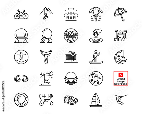 Outdoor Fun Line Vector Icons