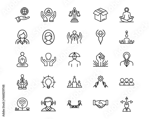 Personality Traits Line Vector Icons