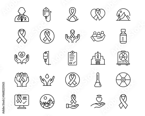 Chemotherapy Line Vector Icons