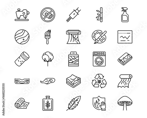 Fabric Features Line Vector Icons