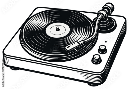 Retro vinyl player vector design for music enthusiasts and vintage lovers