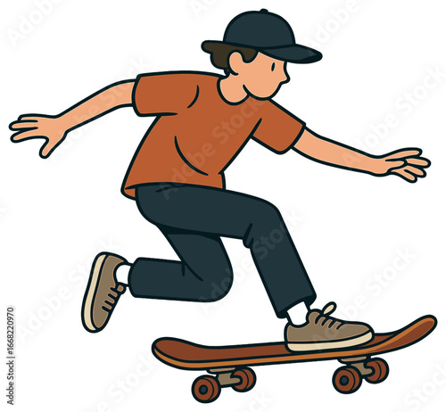 Dynamic skateboarding vector: energetic motion illustration for sports enthusiasts