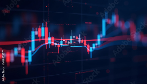 Stock Market Trading Chart Candlesticks Finance Business Economy Investment Data Analysis Trend Graph Forex.