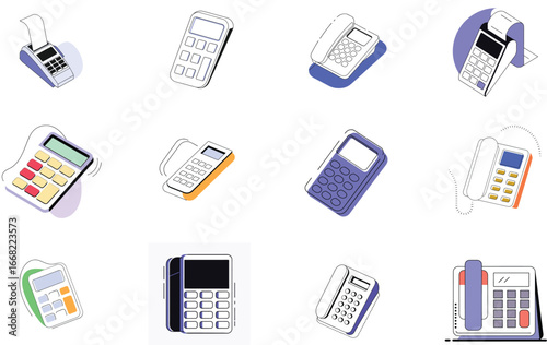 Bundle Calculator Silhouette Icon On White Background Eps 6