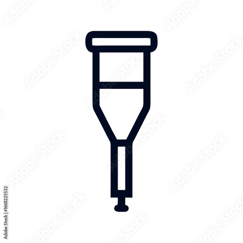 Crutch icon in simple line design for mobility assistance  