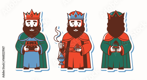Three Wise Men Illustration A Festive Nativity Scene Depiction